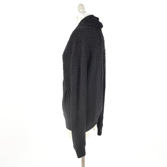 BCBG Max Azria Black Wool Bouclé Yarn Knit Cardigan - Picture 5 of 7